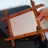 Ancien miroir de barbier 40,5 cm x 34,5 cm