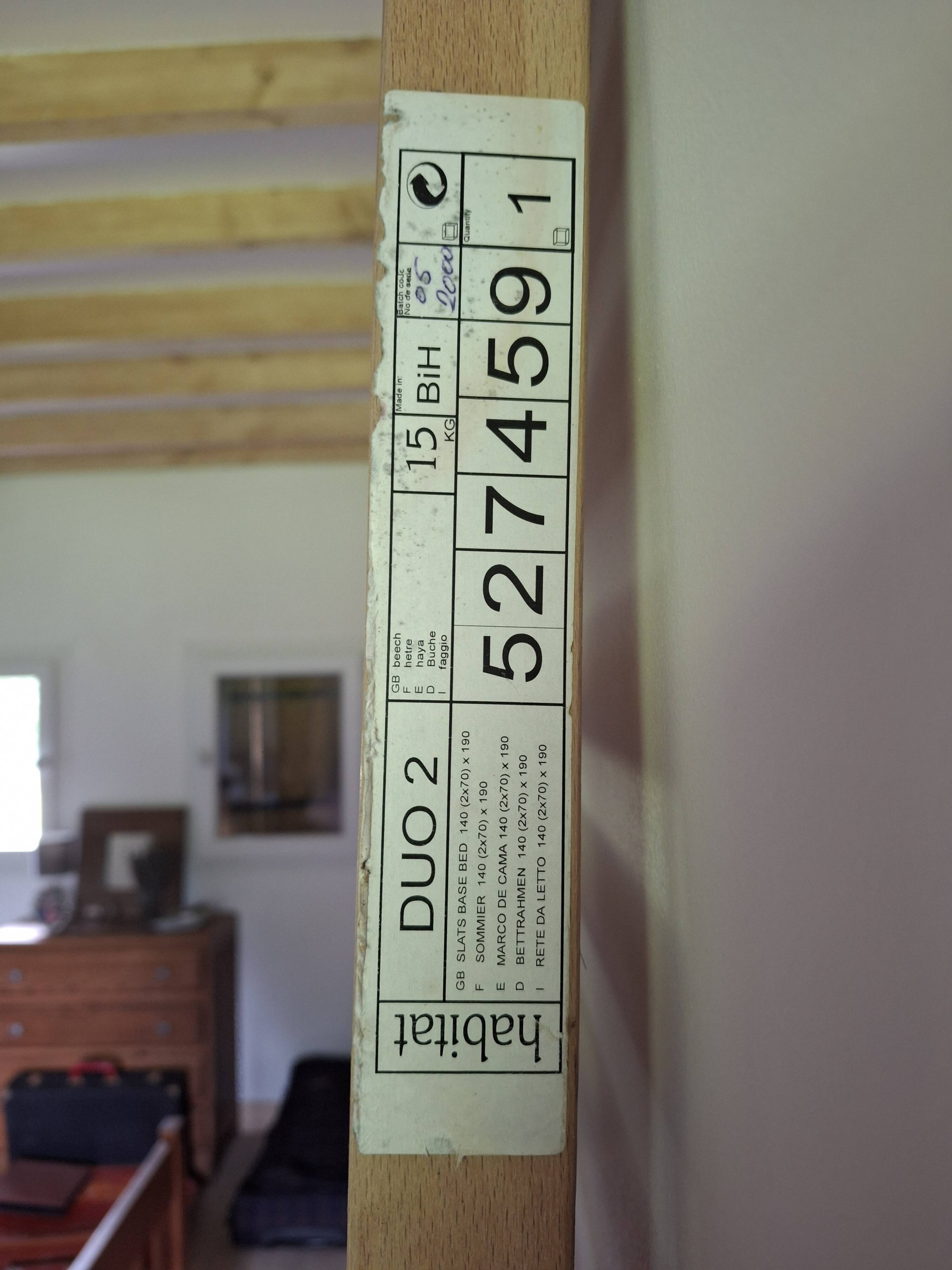 Wooden bed frame and slatted base HABITAT 140*190