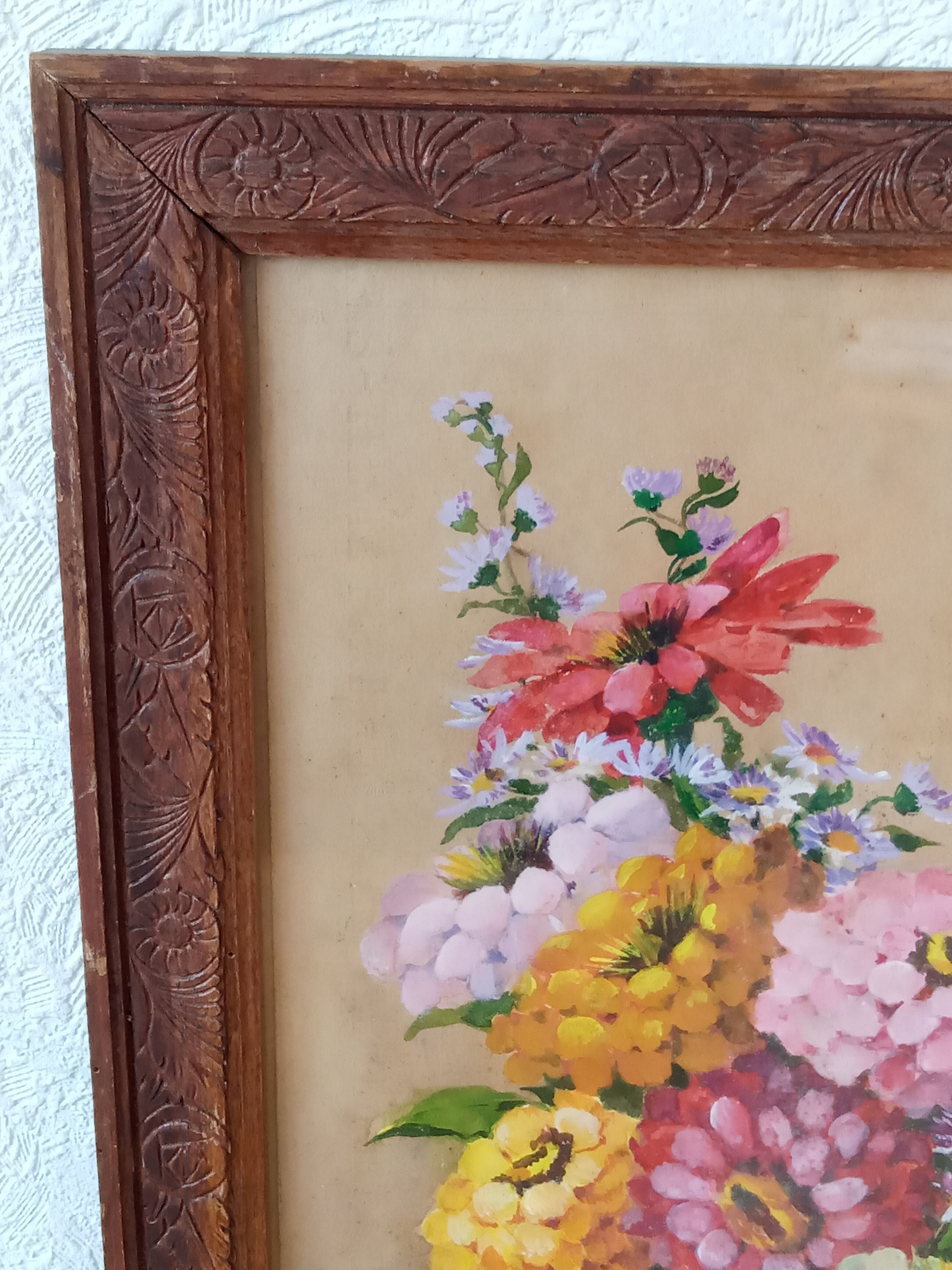 Bouquet painting with gouache