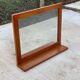 Scandinavian mirror with wooden shelf 80x65cm