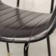 Italian Design Rosewood 'Swan' Side Chair with Black Leatherette Upholstery