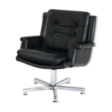 Vintage leather revolving chair, France 1960