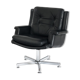 Fauteuil tournant vintage en cuir, France 1960