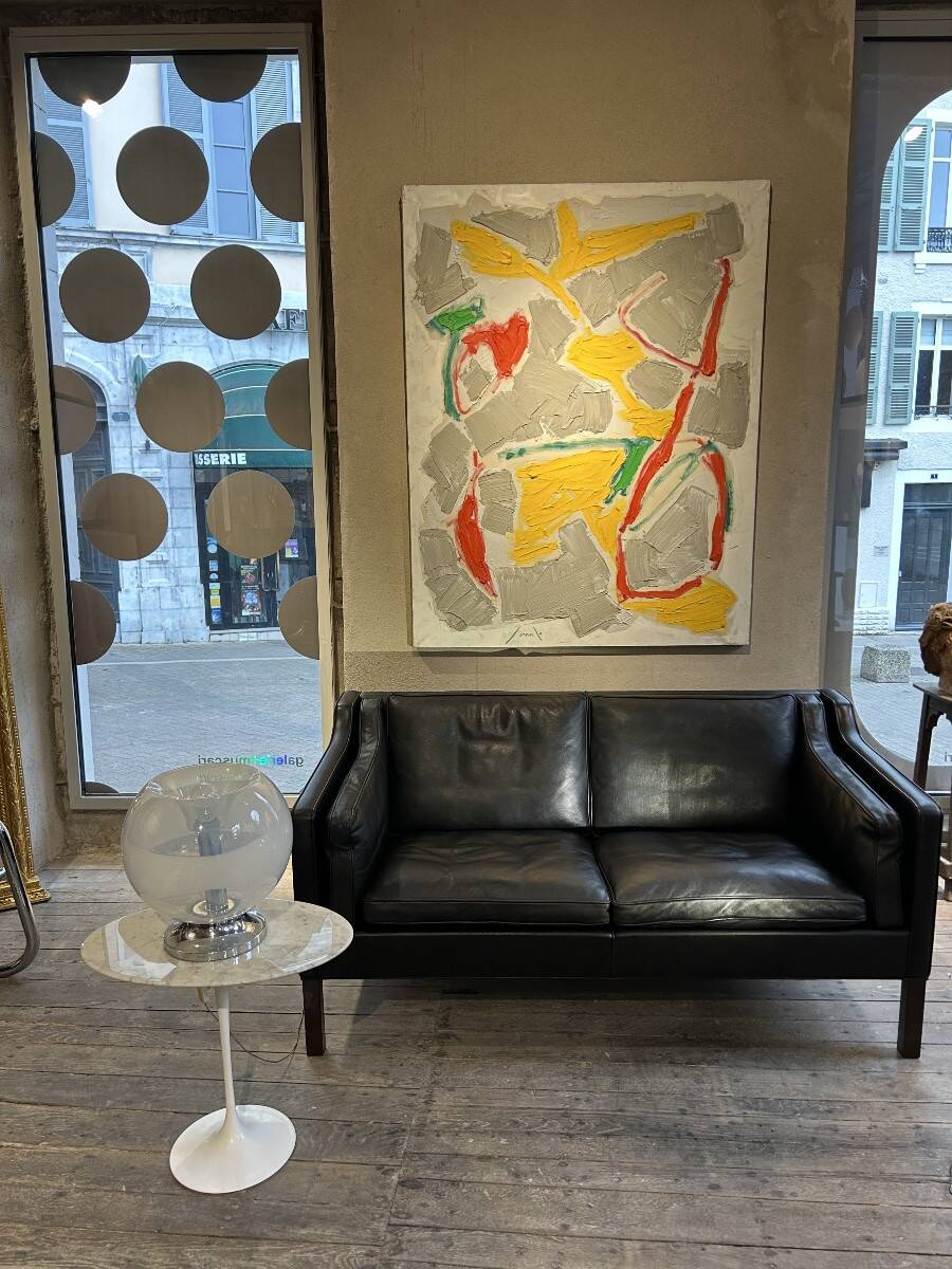 Borge Mogensen - 2-seater black leather sofa