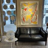 Borge Mogensen - 2-seater black leather sofa