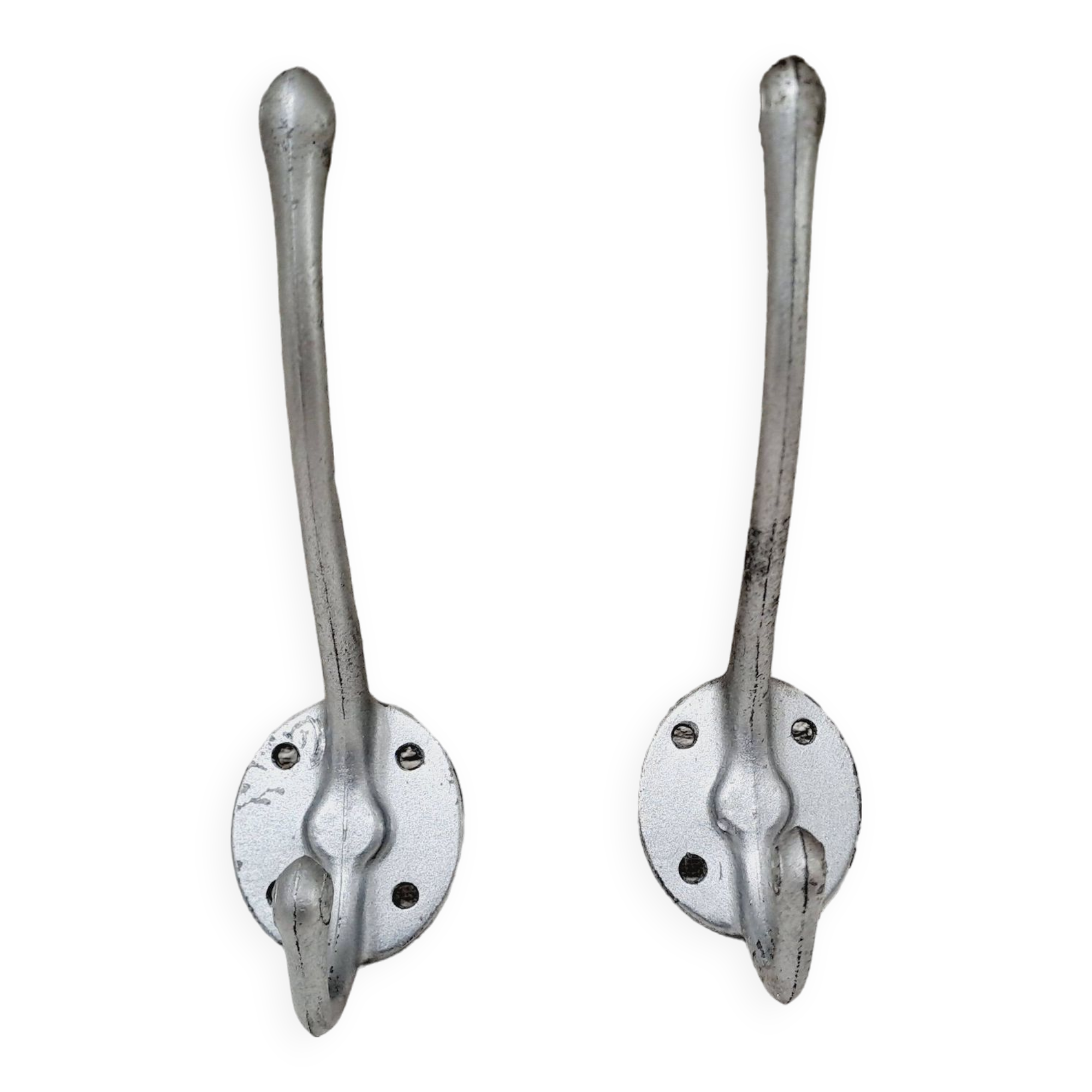Pair of aluminum coat hooks