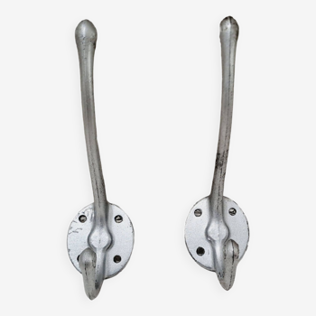 Pair of aluminum coat hooks