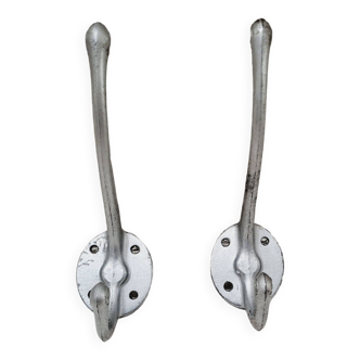 Pair of aluminum coat hooks
