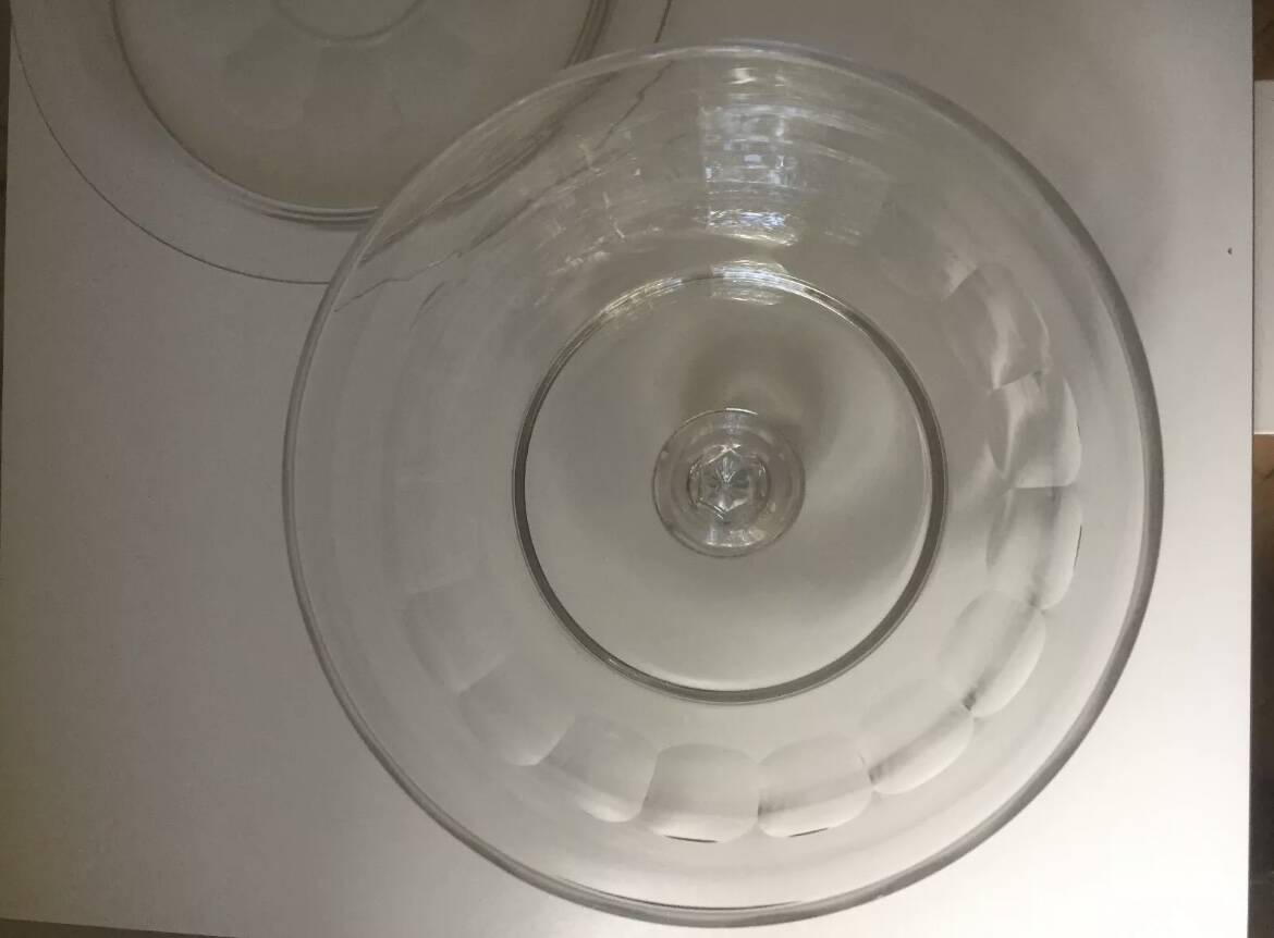 Beautiful cheese dome and its crystal tray