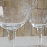 2 crystal champagne glasses