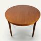 Table ronde extensible vintage en teck, années 70