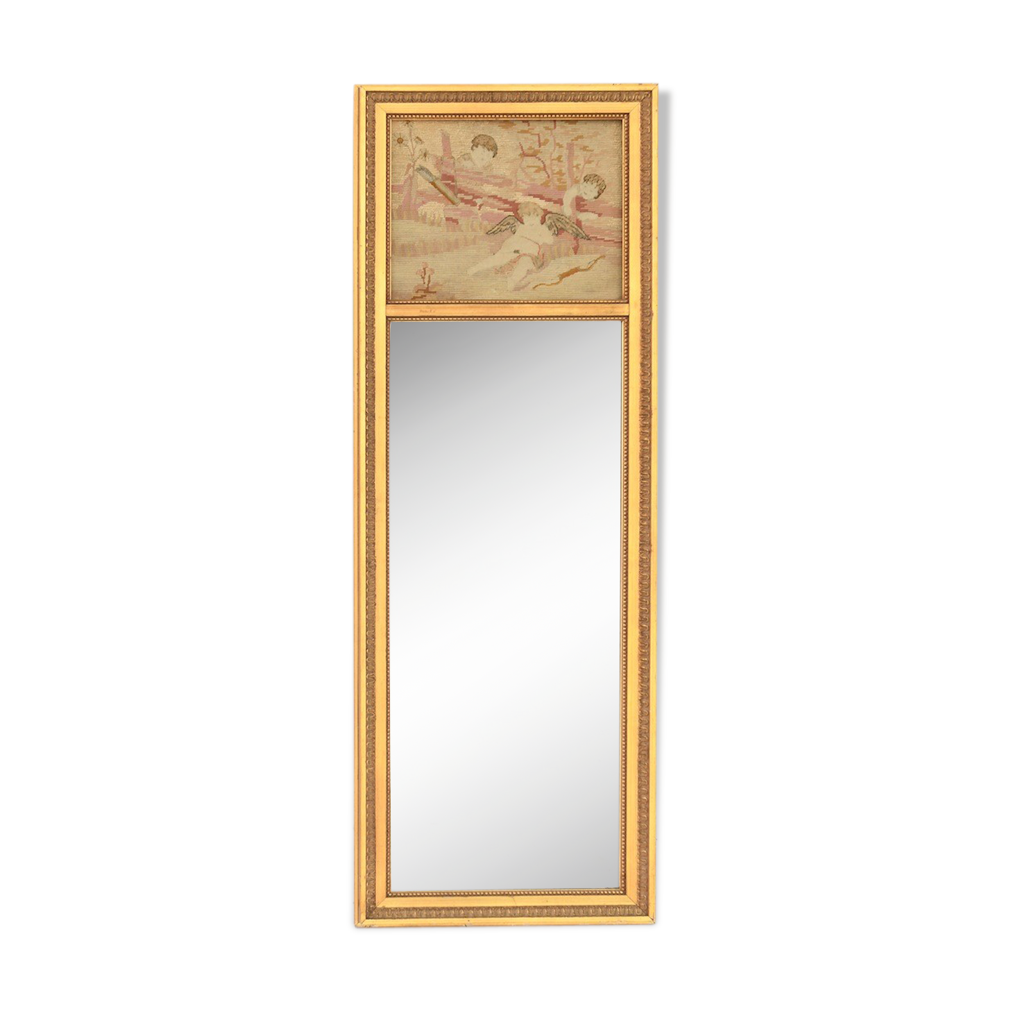 Small gilded wooden trumeau  108x38cm