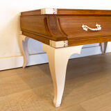 Table basse vintage en teck avec pieds en acier