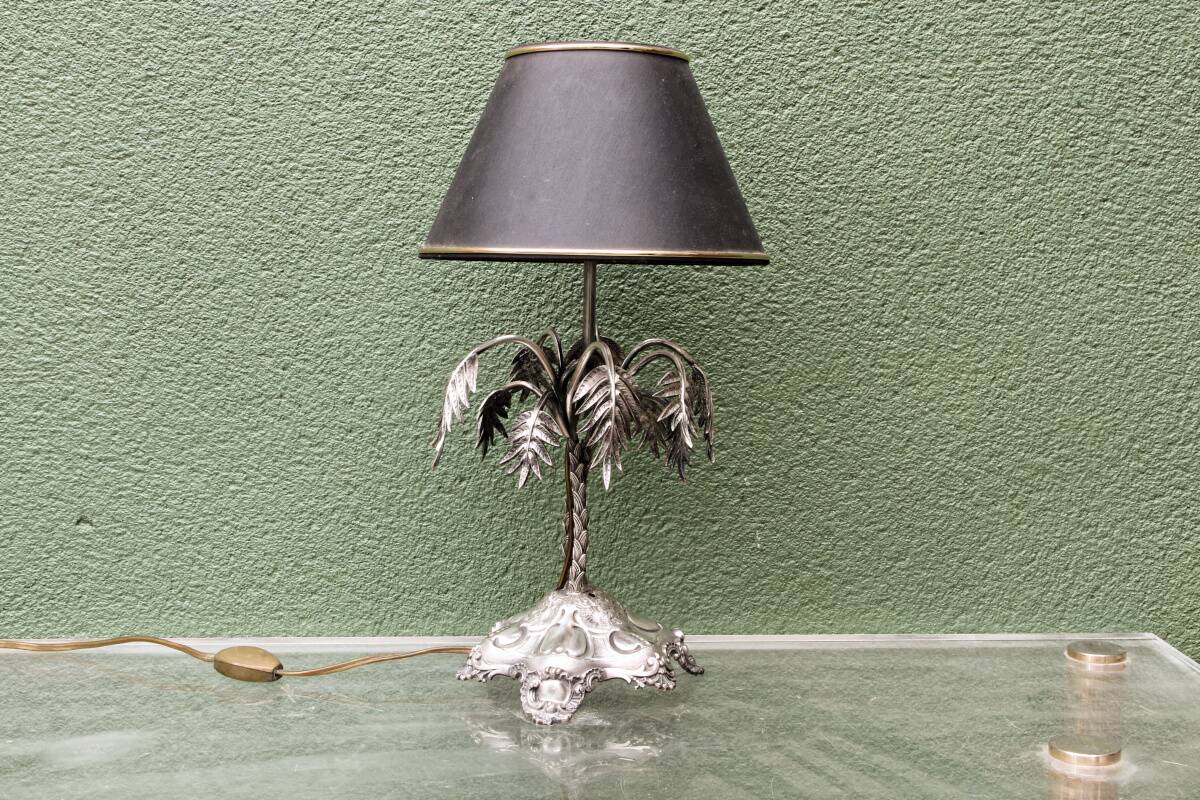 Silver-plated palm lamp, 1910, Thomas Bradbury & Sons