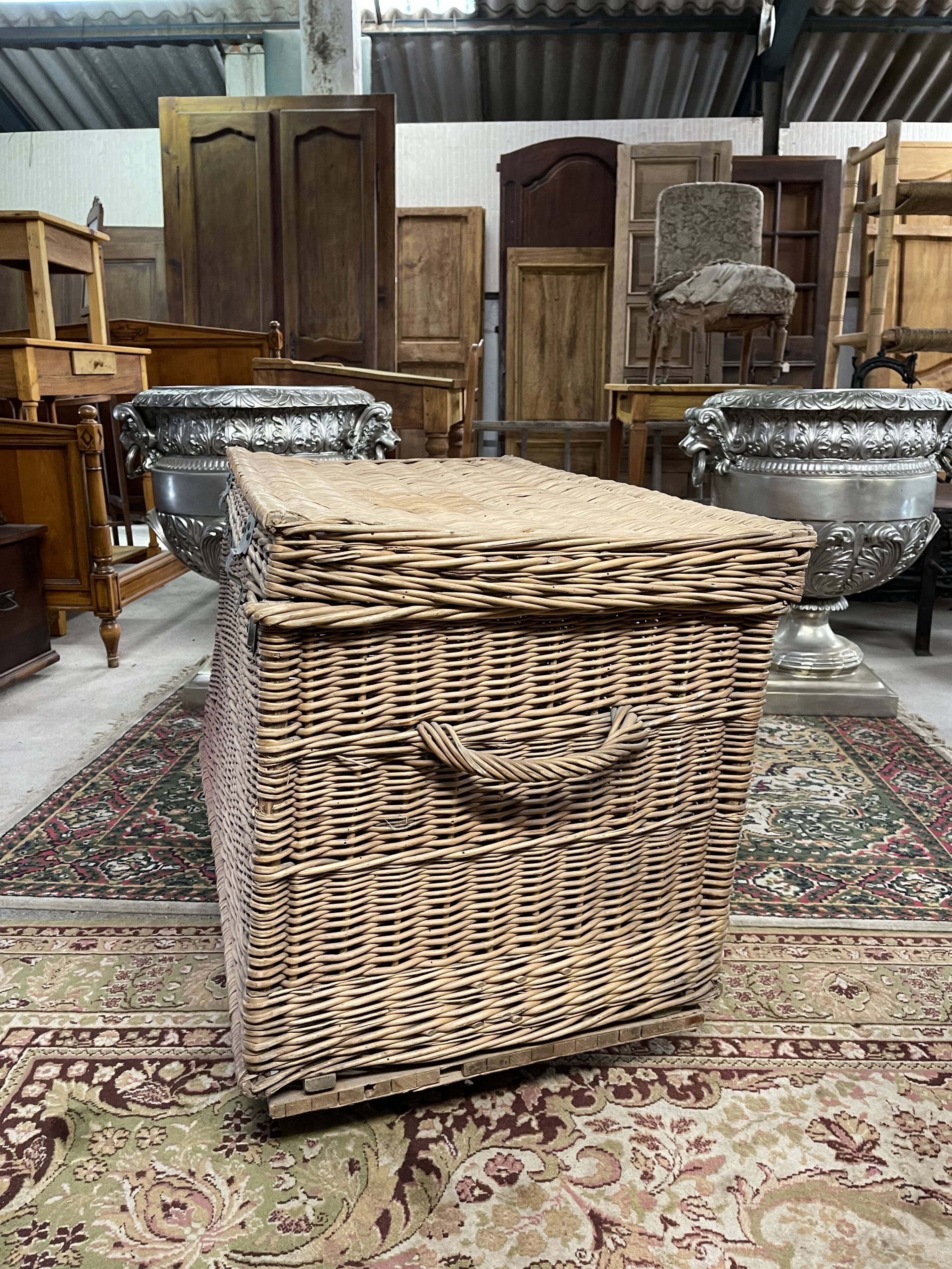 Antique wicker trunk