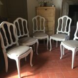 Lot de 5 chaises anciennes en chêne