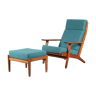 “GE290” Chair with ottoman by Hans J. Wegner for Getama, Denmark 1950