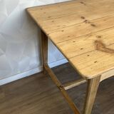 Solid wood farmhouse table, stripped and varnished