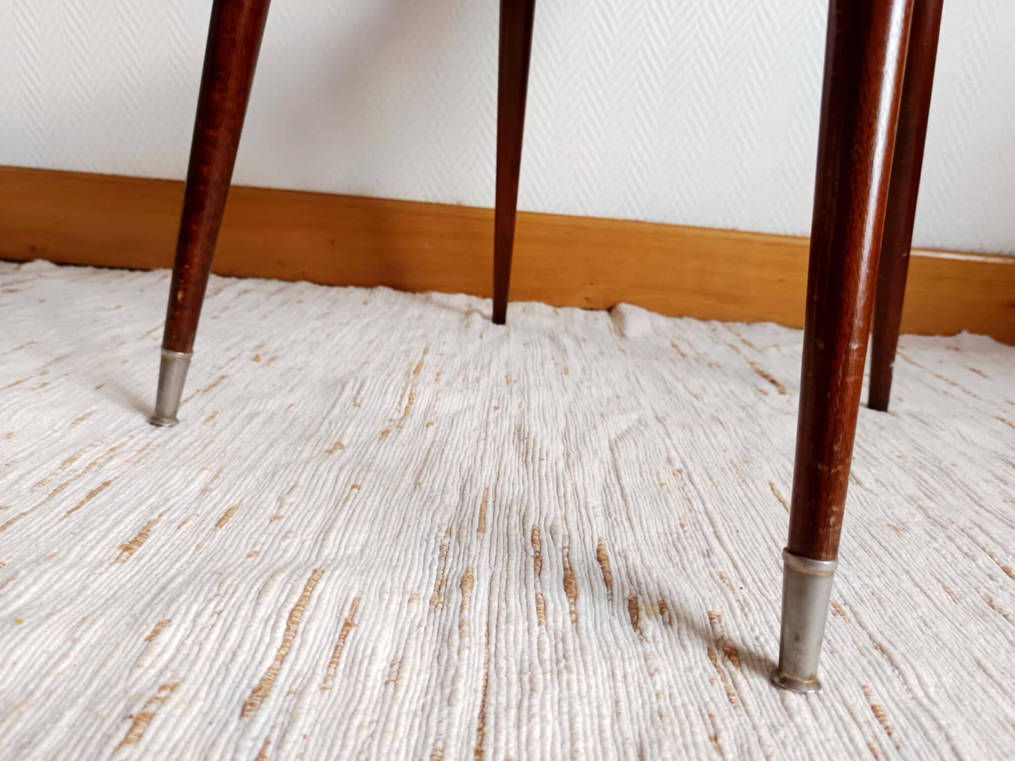 Pair of vintage vinyl chairs with splayed legs