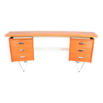 Cees Braakman Boomerang Desk with Triangle Legs for Pastoe, Dutch Design, 1950s