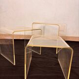 Set of 3 plexiglass nesting tables