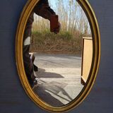 Miroir bois doré epoque 1960 ovale