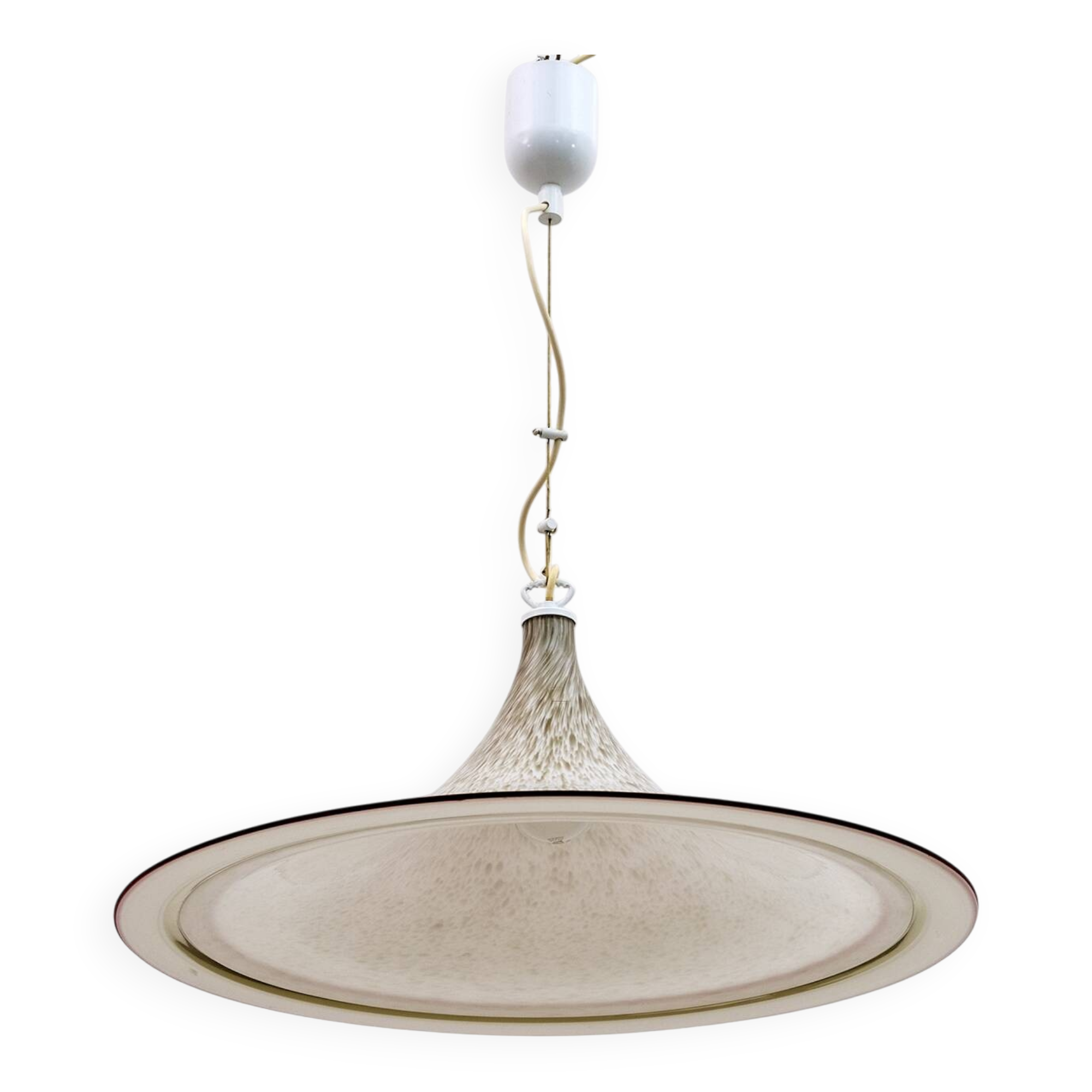 Mid-Century Modern Italian Chandelier Hat Murano Glass, 1970