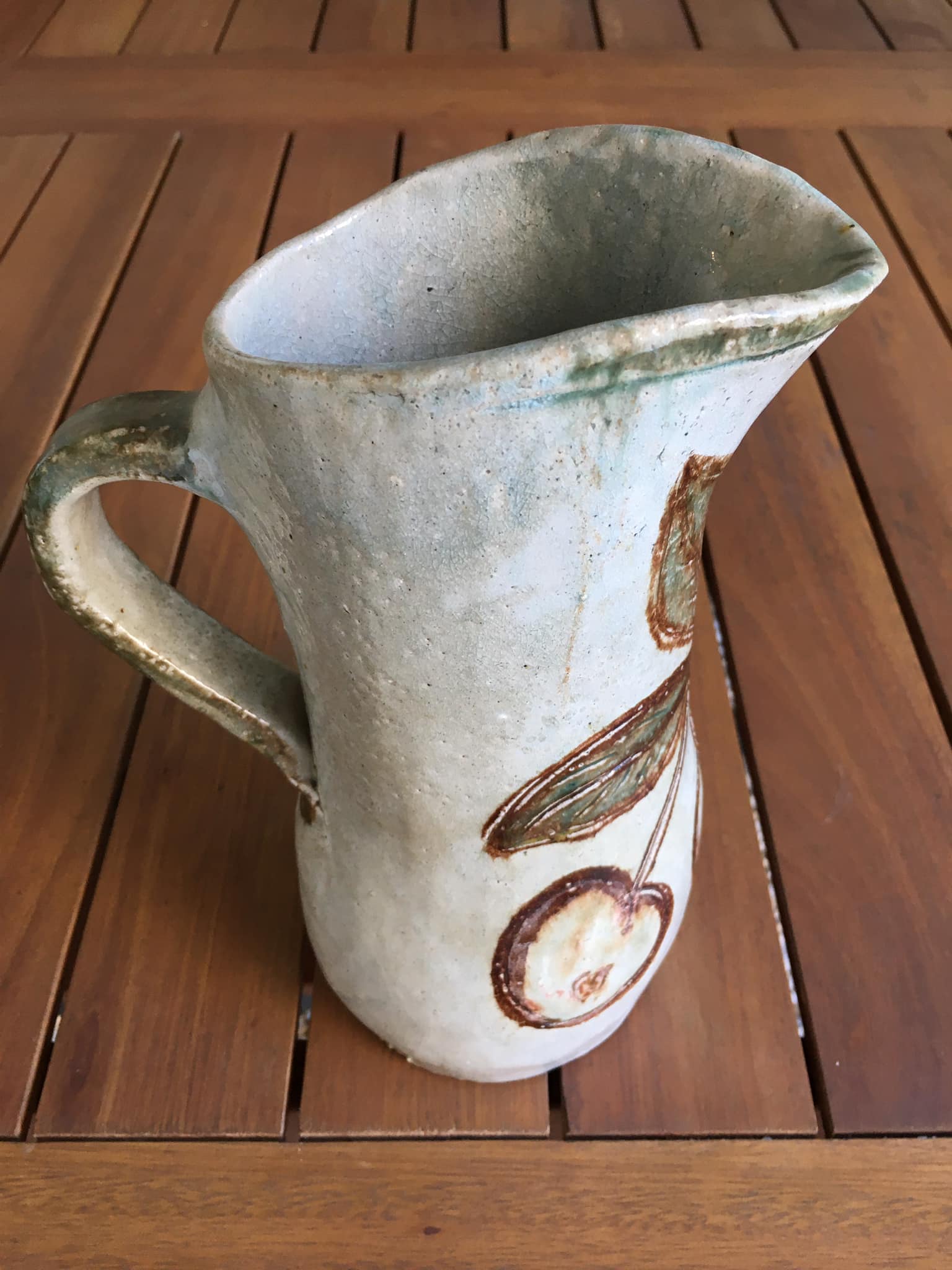 Contemporary ceramics by Jean-Claude Monange: Pitcher in glazed stoneware.