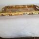Rectangular wooden tray with a marine design.