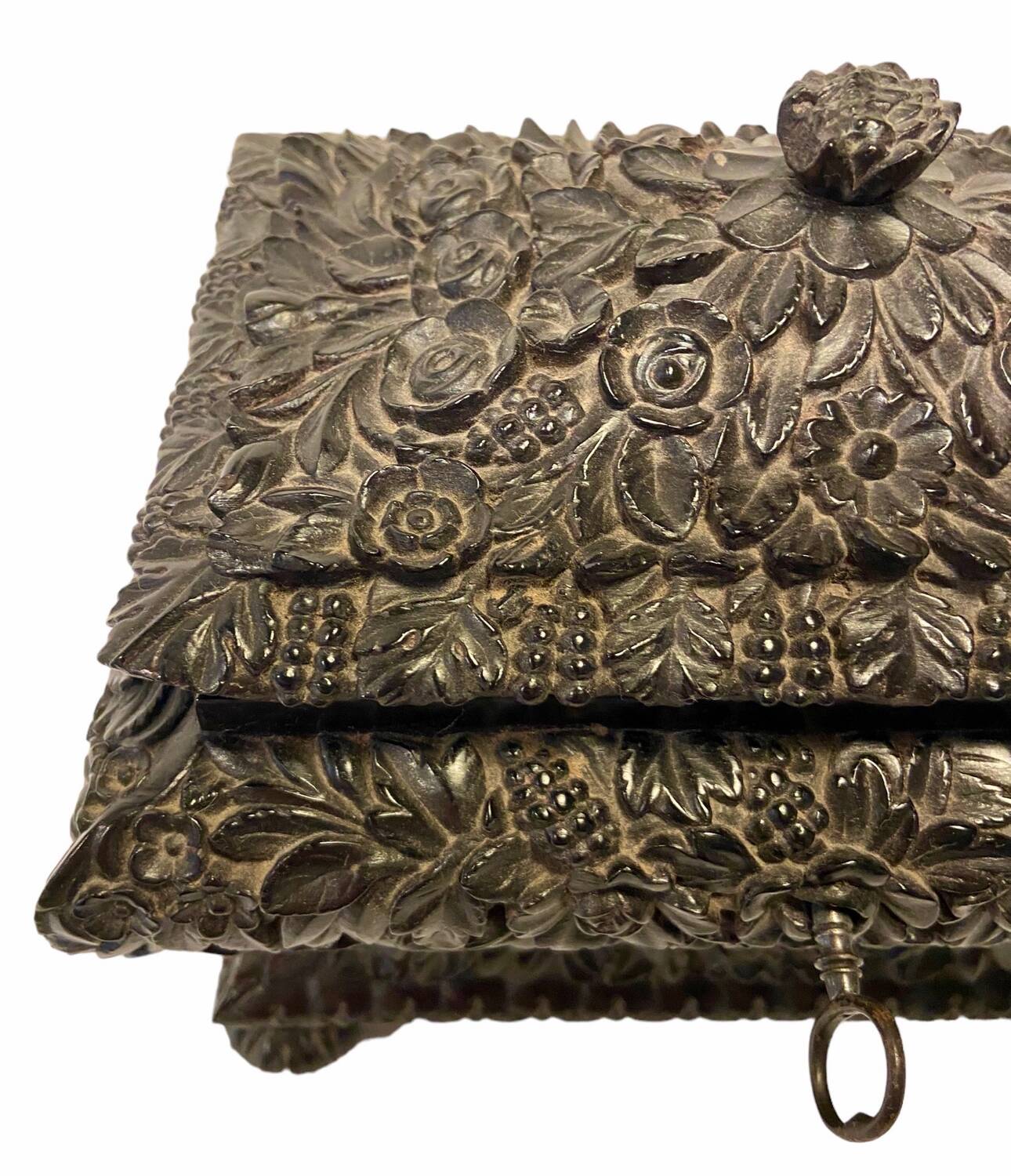 Coffre colonial en bois d'ébène