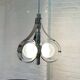 Vintage Space Age chrome and glass chandelier from the 1970s.