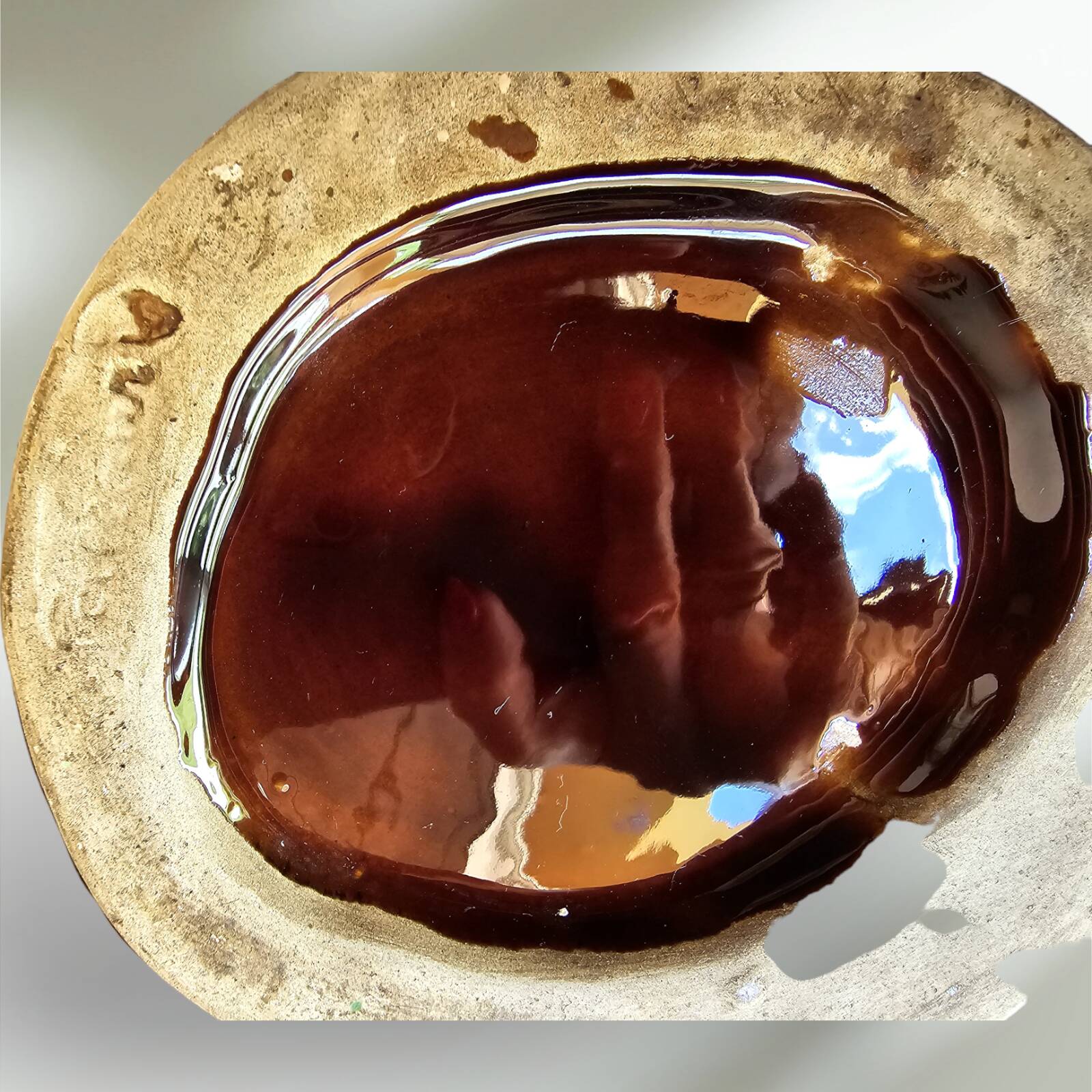 Vallauris glazed ceramic vase with an abstract shape