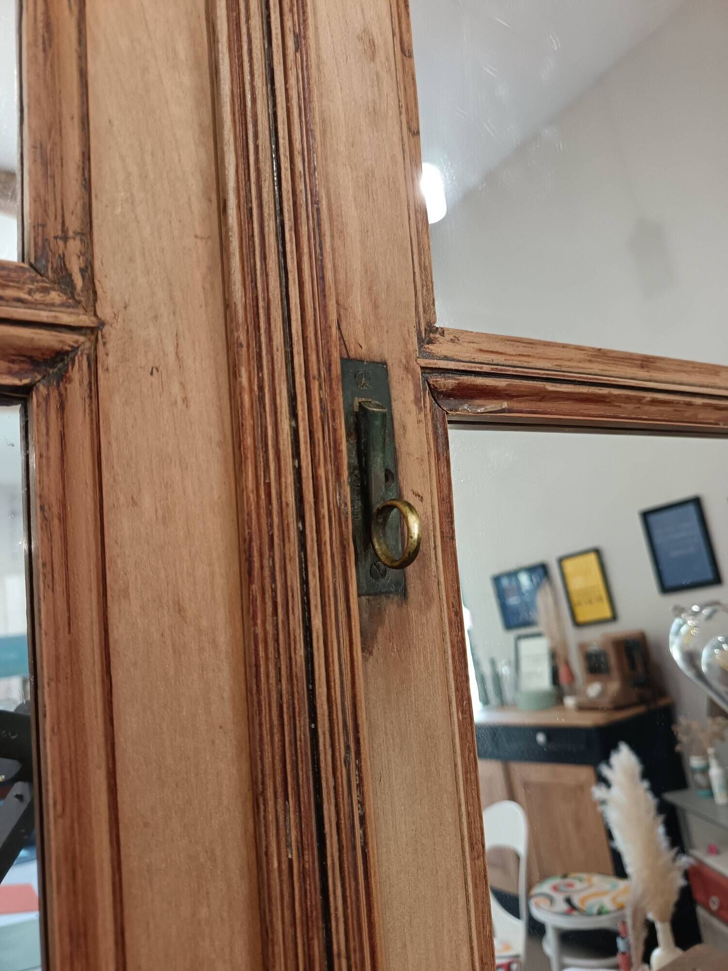 ANTIQUE MIRROR WINDOW