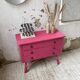 Commode rotin rose vintage