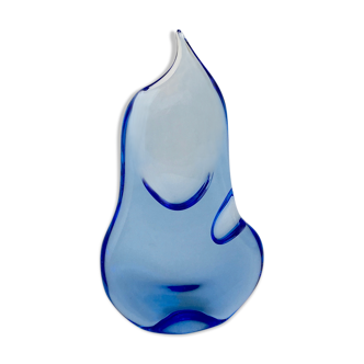 Blue Vase by J. Crvcek Bohemian Glass, 1960s