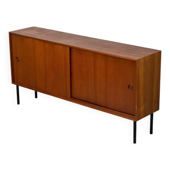 Buffet vintage en teck avec portes coulissantes, années 1960