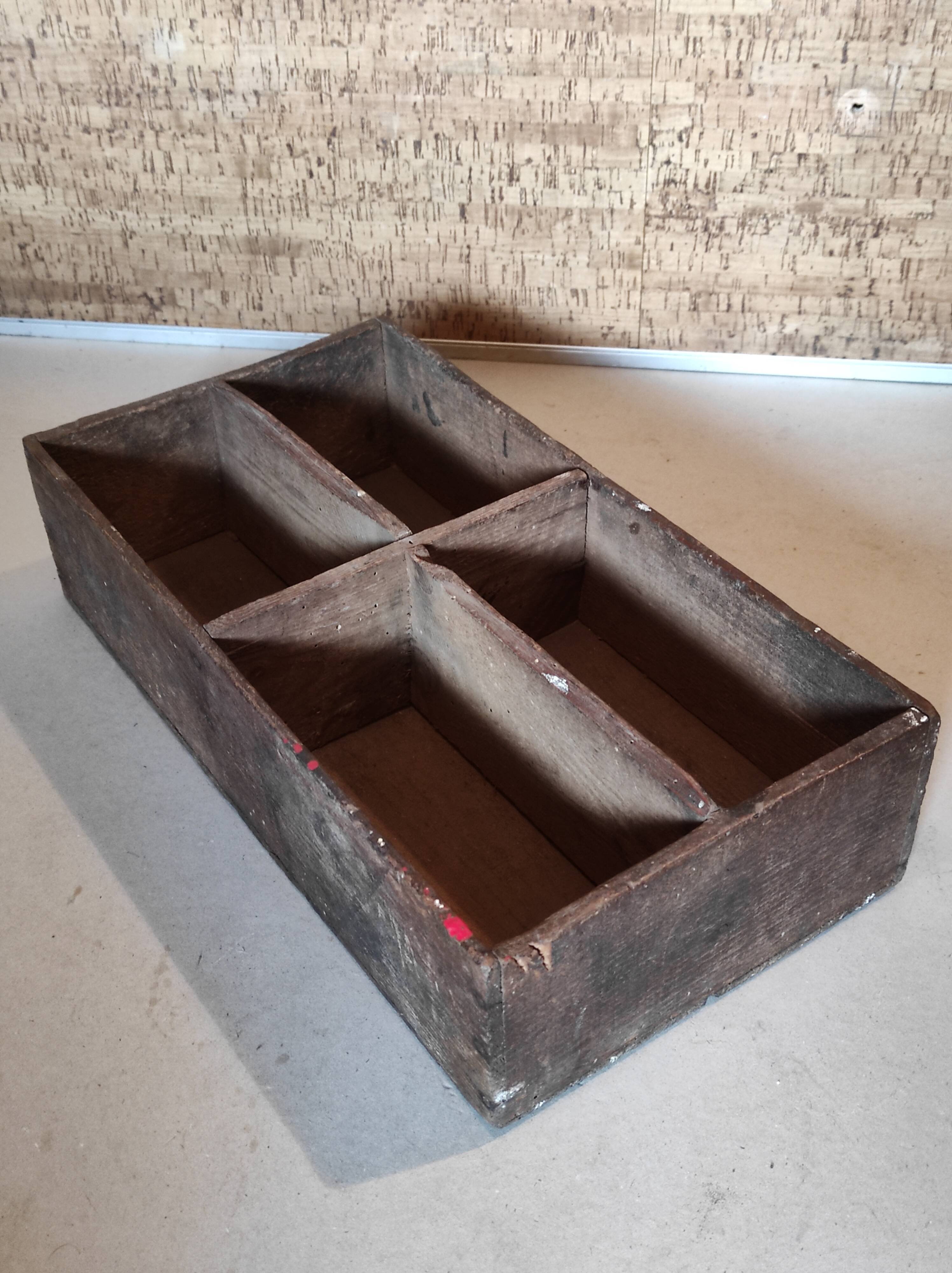 Old wooden locker of factory workshop 4 vintage industrial storage