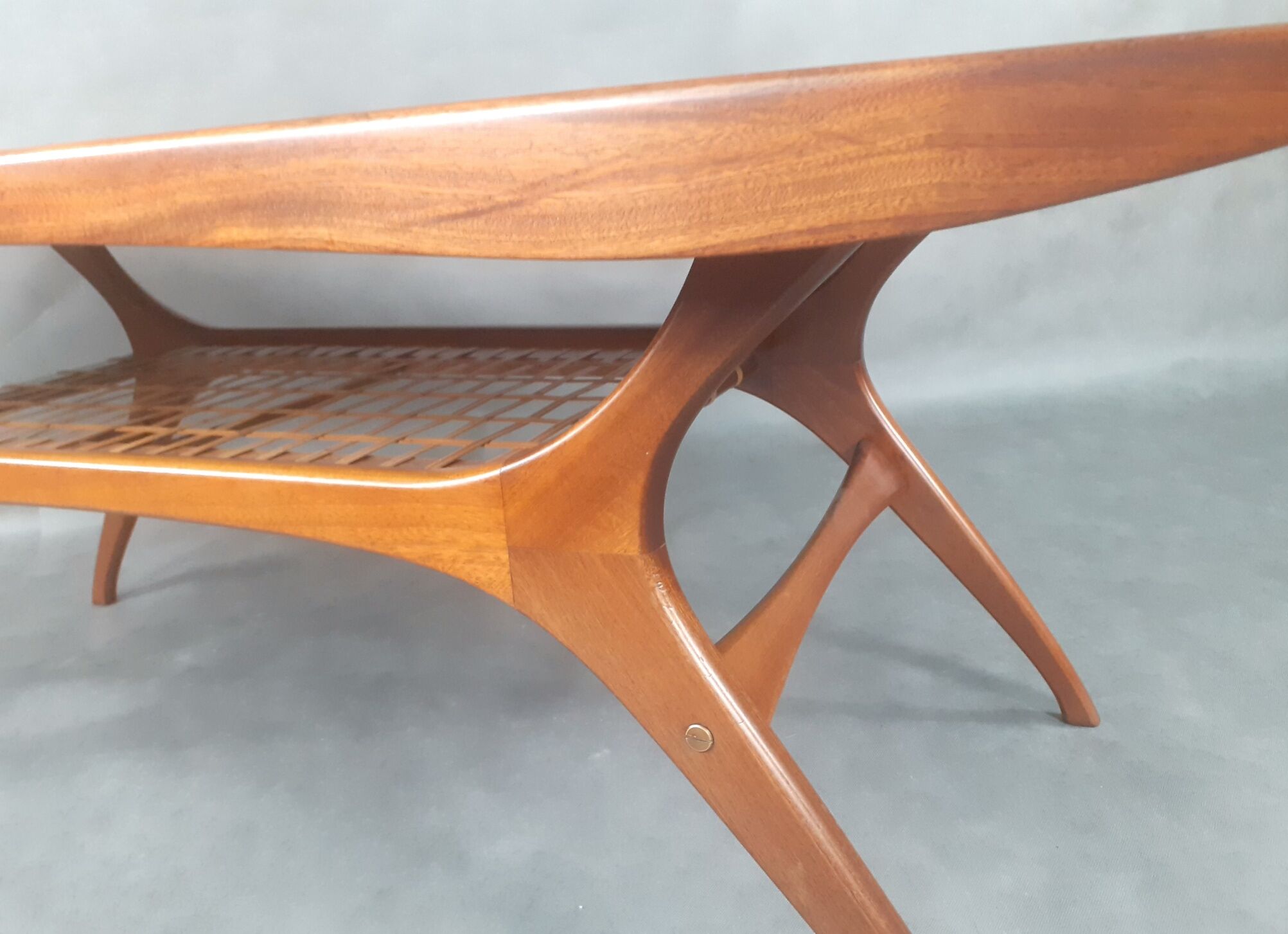 Teak & Fluted coffee table by Olav Laupsa for Sola Møbler, Vintage Norwegian 1960s