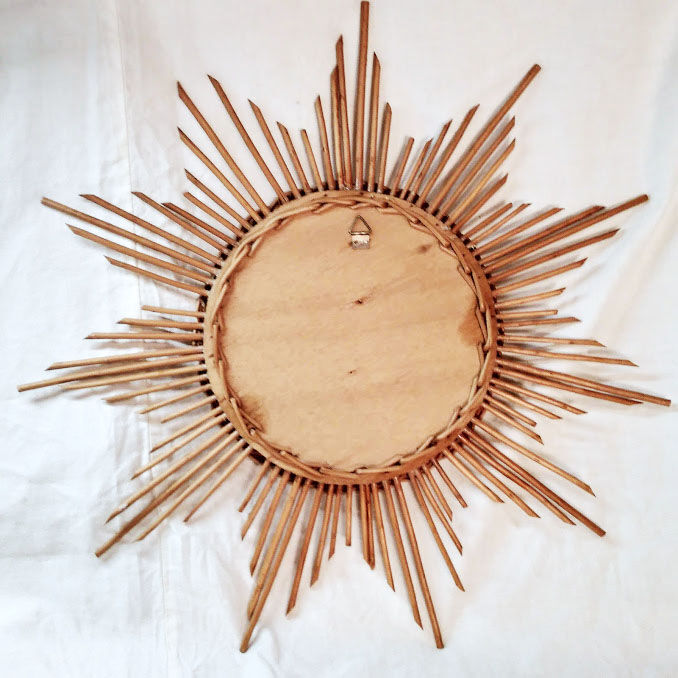 Rattan sun mirror 1960 - 50x50cm