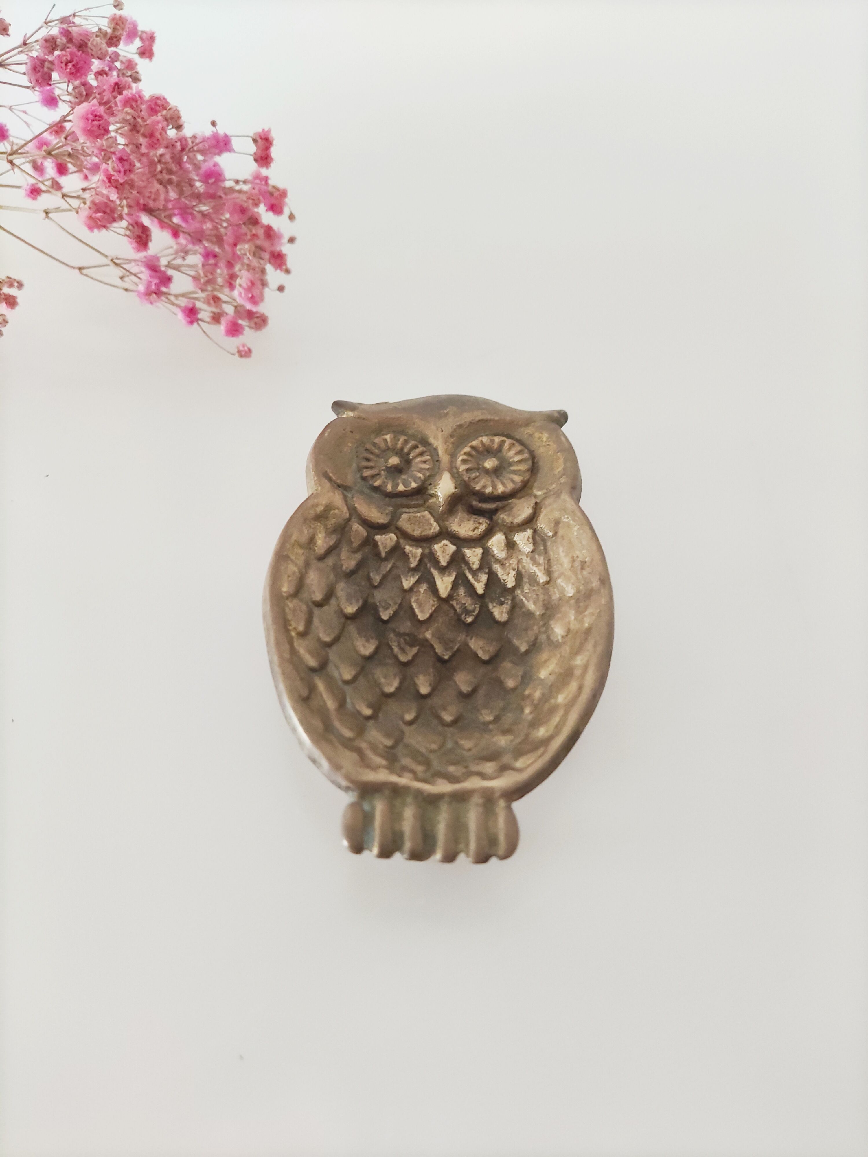 Brass owl ashtray