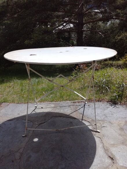 Old folding garden table