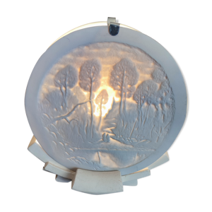 Lampe lithophanie en biscuit et