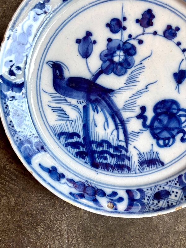 Assiette delft en porcelaine bleue