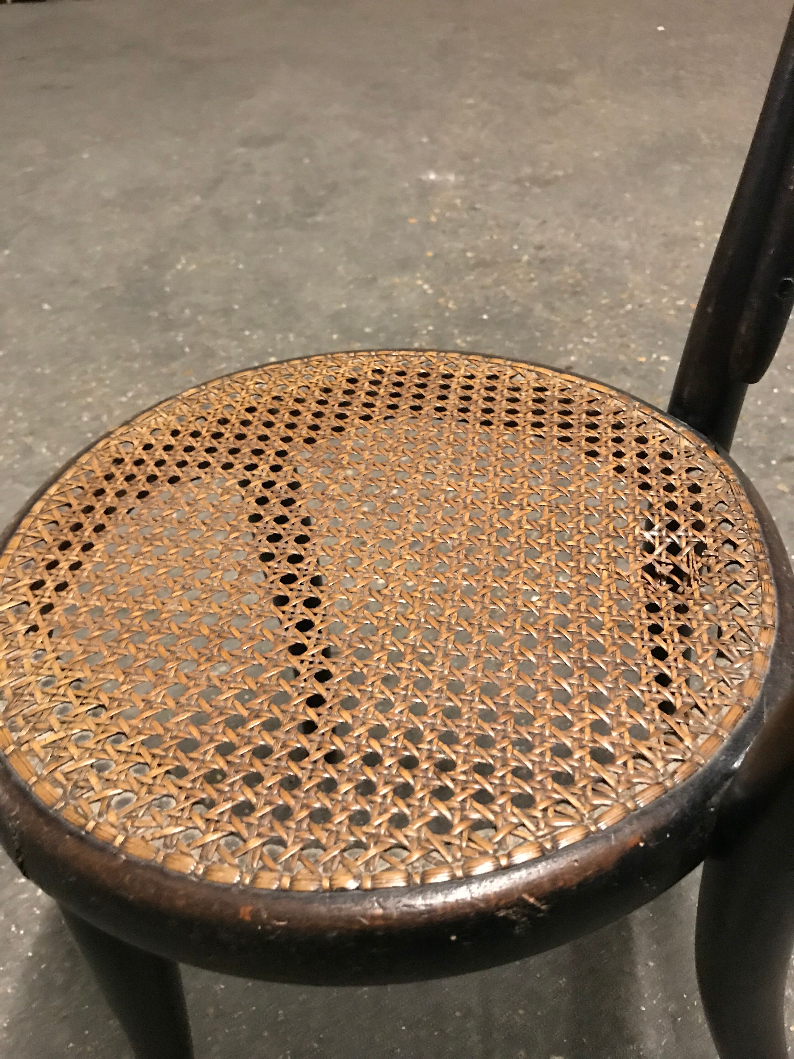 Tuna kid's chair and vintage black wood caning
