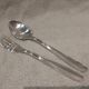Silver-plated metal stew fork and spoon by Christofle silversmith Atlas