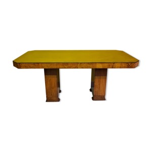 table de salle à manger art déco en acajou, années 1920-30