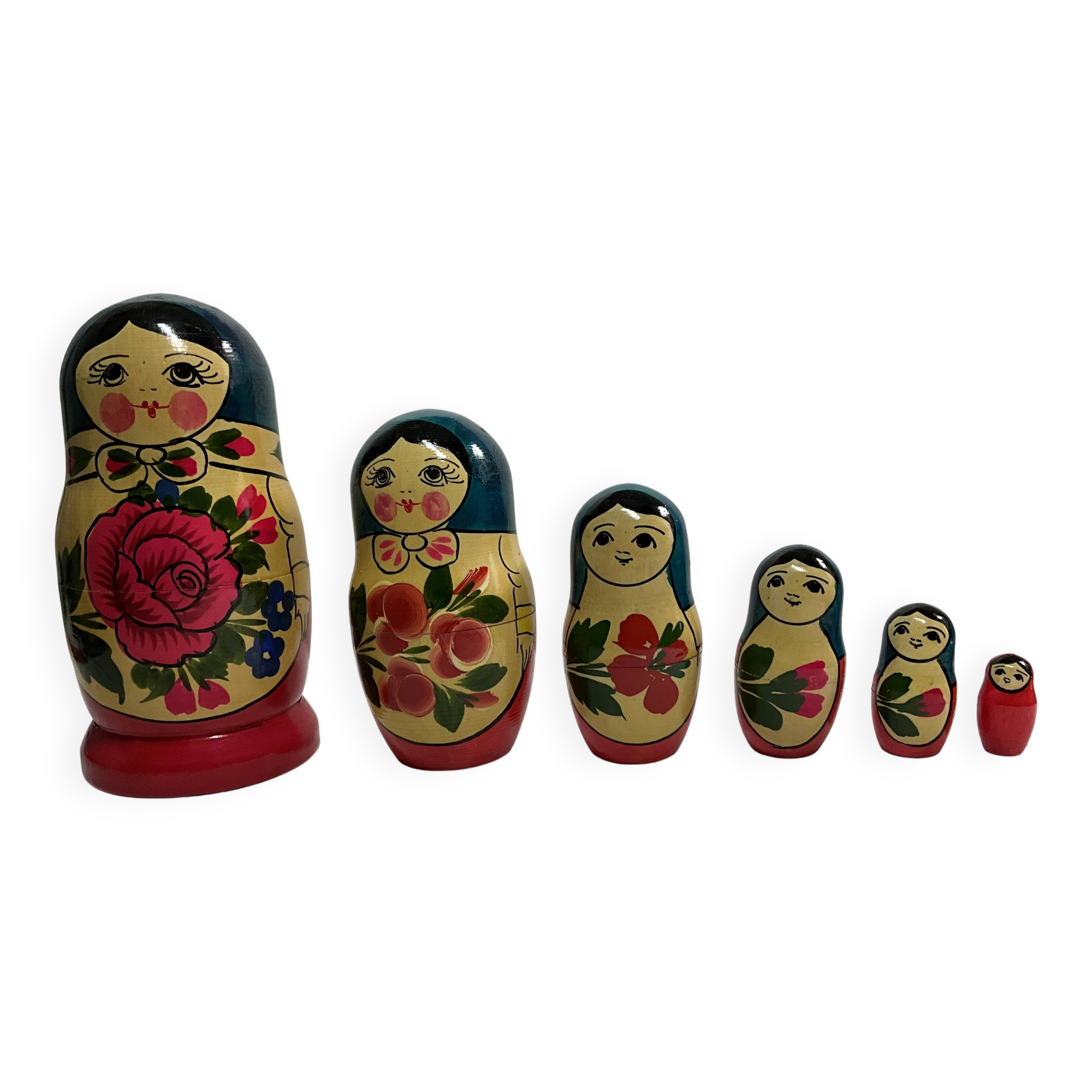Vintage Russian Folk Art Matryoshka Dolls