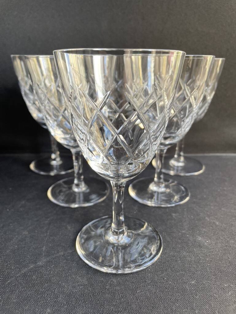 6 wine glasses - Cut crystal – Cristalleries Royales de Champagne
