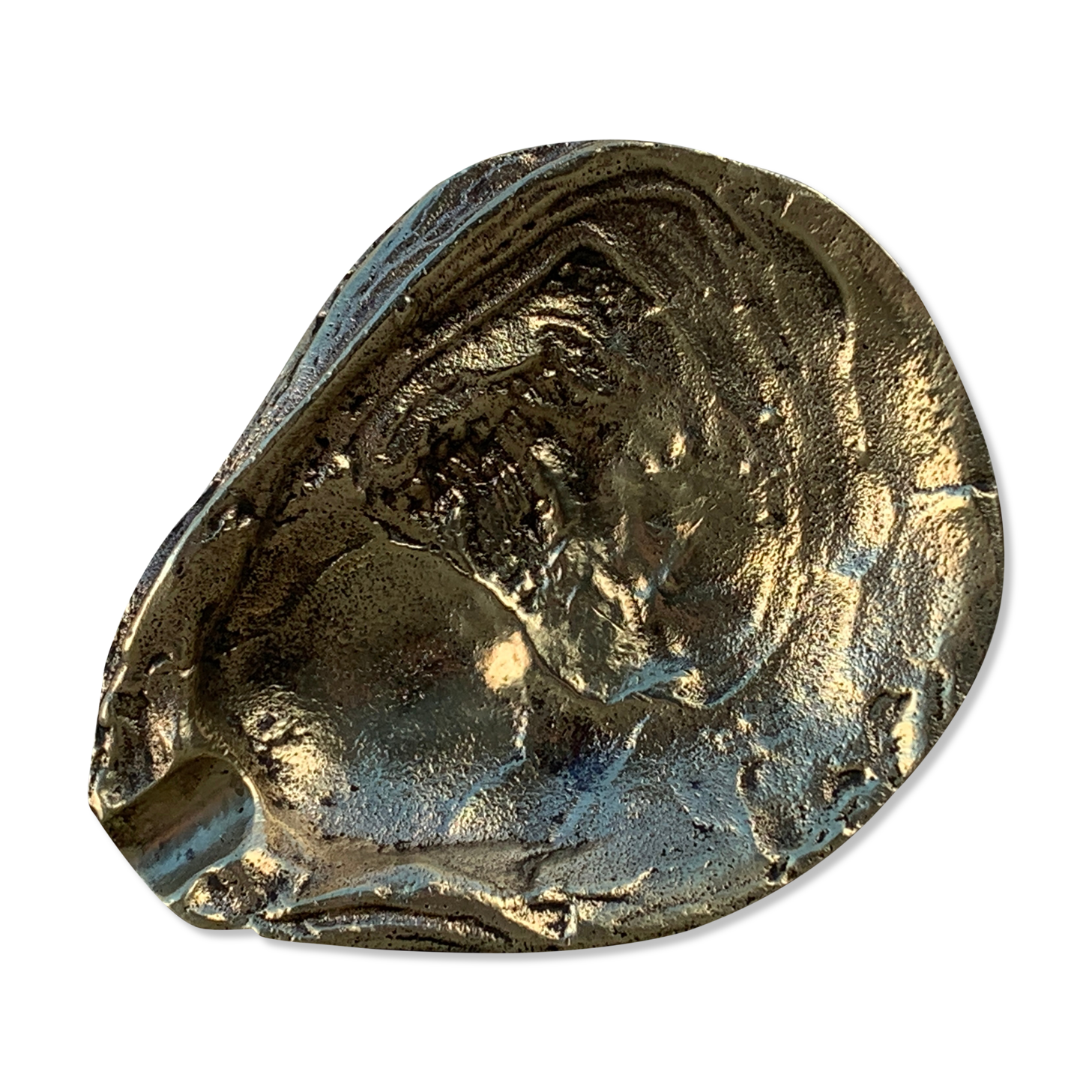 Cendrier en bronze en forme de coquille d'huître
