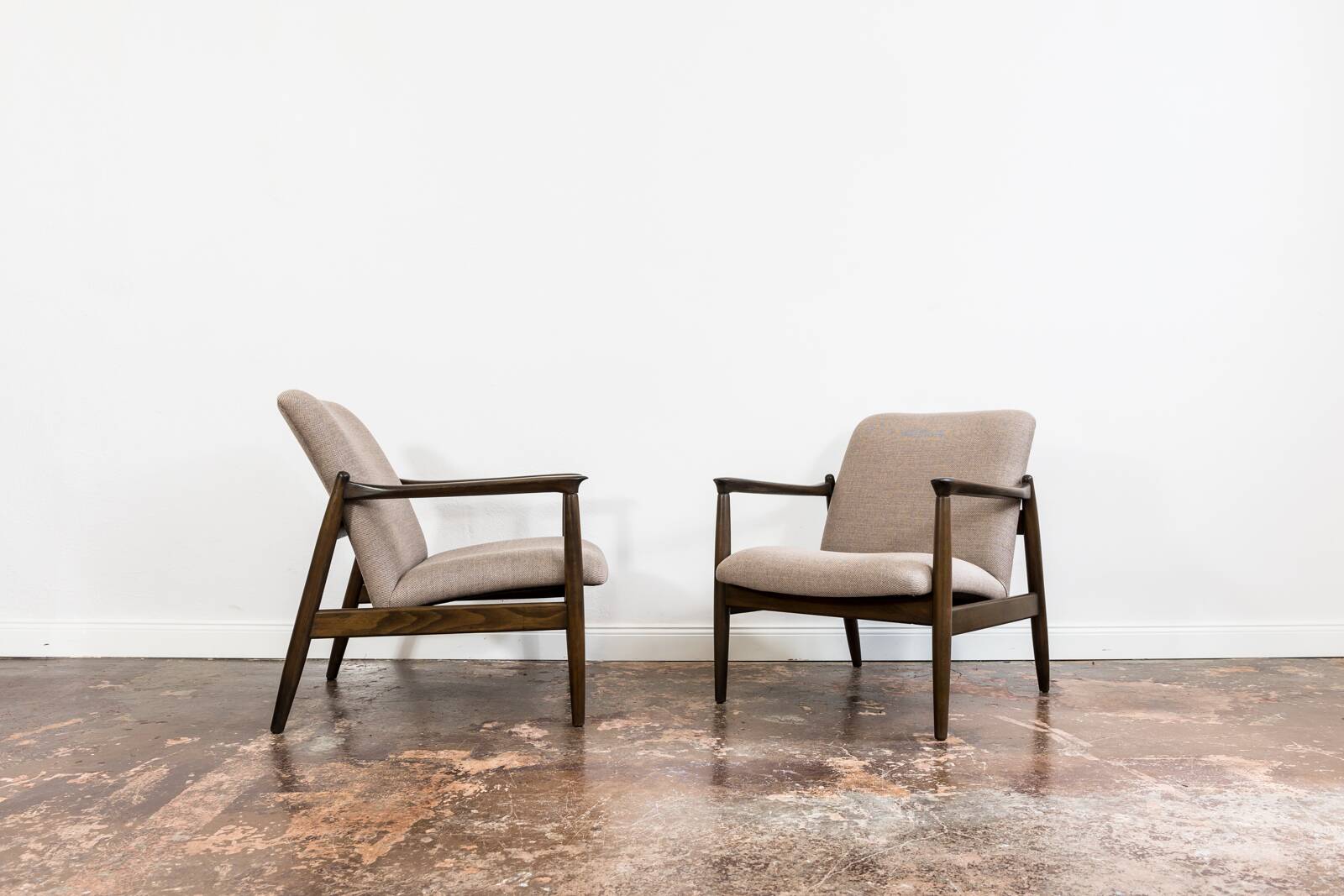 Kvadrat Customizable Pair Of Restored Mid Century Armchairs, 1960's